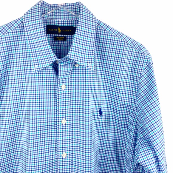 Ralph Lauren Plaid Checkered Button Down Large - Picture 3 of 4